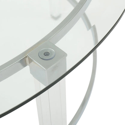 Table basse ronde moderne de 35,5 cm avec design translucide pour salon