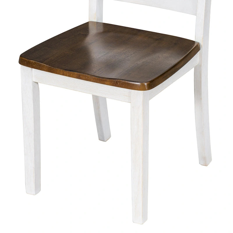 Ensemble de salle à manger en bois de noyer 6 pièces avec 4 chaises ergonomiques et banc