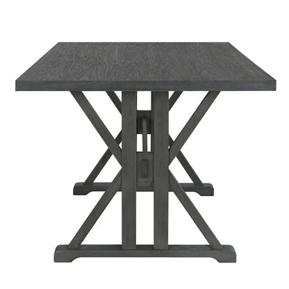 Ensemble de salle à manger style campagnard 6 pièces avec 4 chaises de salle à manger rembourrées et un banc