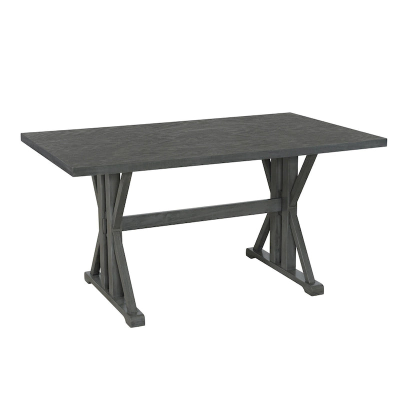 Ensemble de salle à manger style campagnard 6 pièces avec 4 chaises de salle à manger rembourrées et un banc