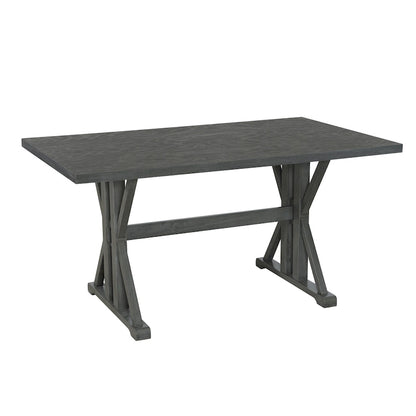 Ensemble de salle à manger style campagnard 6 pièces avec 4 chaises de salle à manger rembourrées et un banc