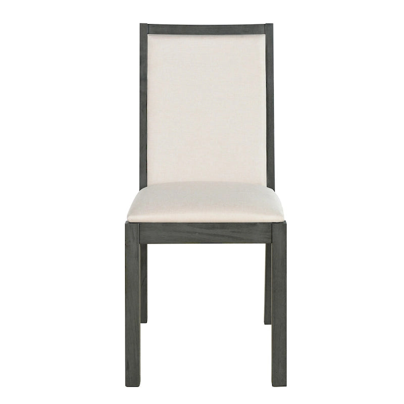 Ensemble de salle à manger style campagnard 6 pièces avec 4 chaises de salle à manger rembourrées et un banc