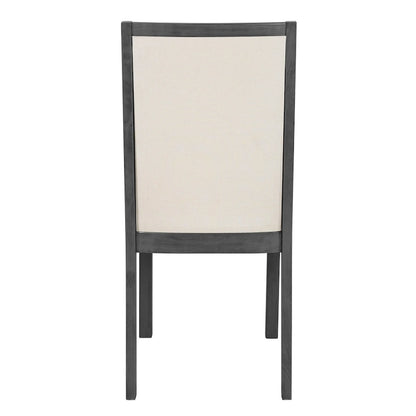 Ensemble de salle à manger style campagnard 6 pièces avec 4 chaises de salle à manger rembourrées et un banc