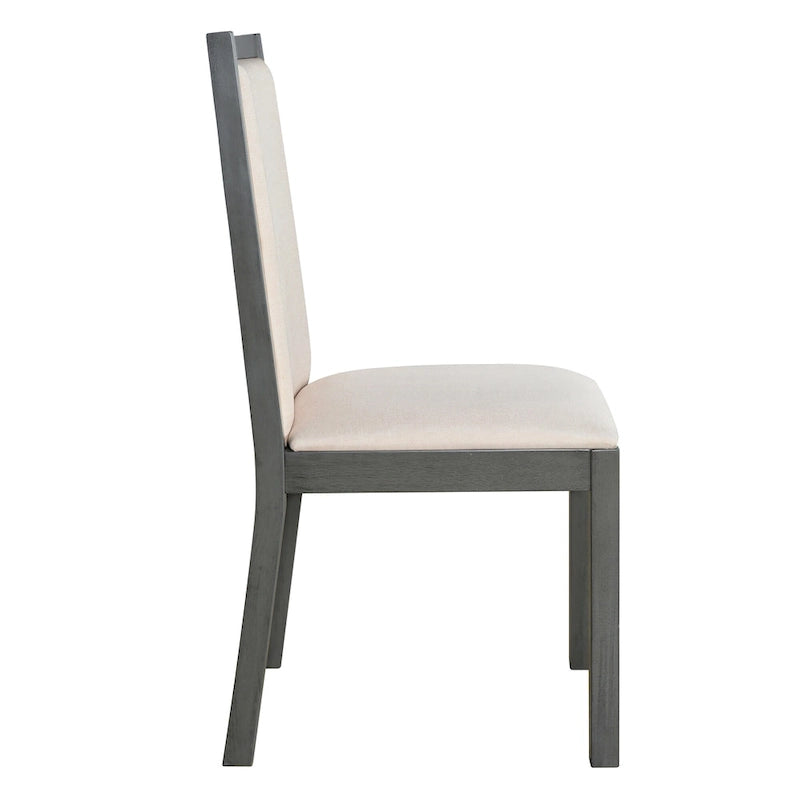 Ensemble de salle à manger style campagnard 6 pièces avec 4 chaises de salle à manger rembourrées et un banc