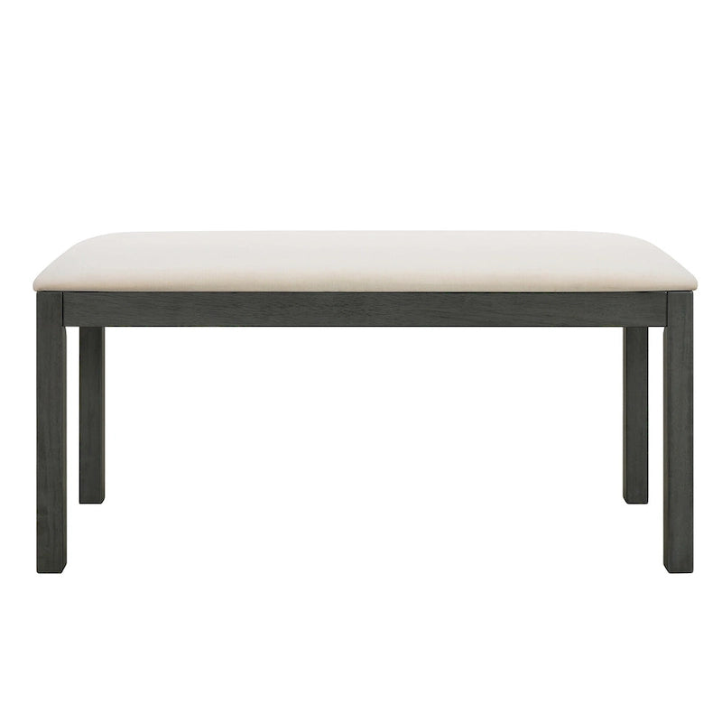 Ensemble de salle à manger style campagnard 6 pièces avec 4 chaises de salle à manger rembourrées et un banc