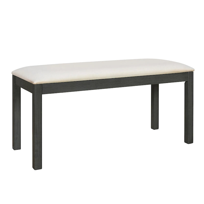 Ensemble de salle à manger style campagnard 6 pièces avec 4 chaises de salle à manger rembourrées et un banc