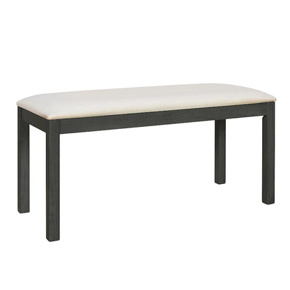 Ensemble de salle à manger style campagnard 6 pièces avec 4 chaises de salle à manger rembourrées et un banc