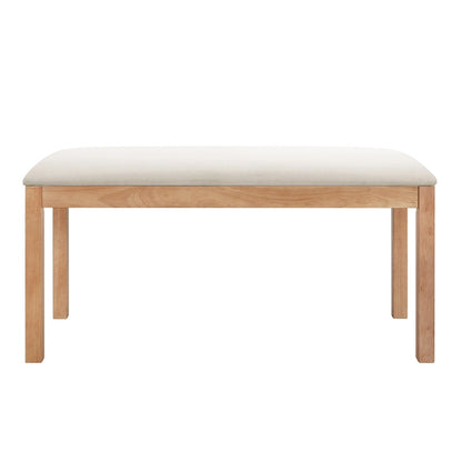 Ensemble de salle à manger style campagnard 6 pièces avec 4 chaises de salle à manger rembourrées et un banc