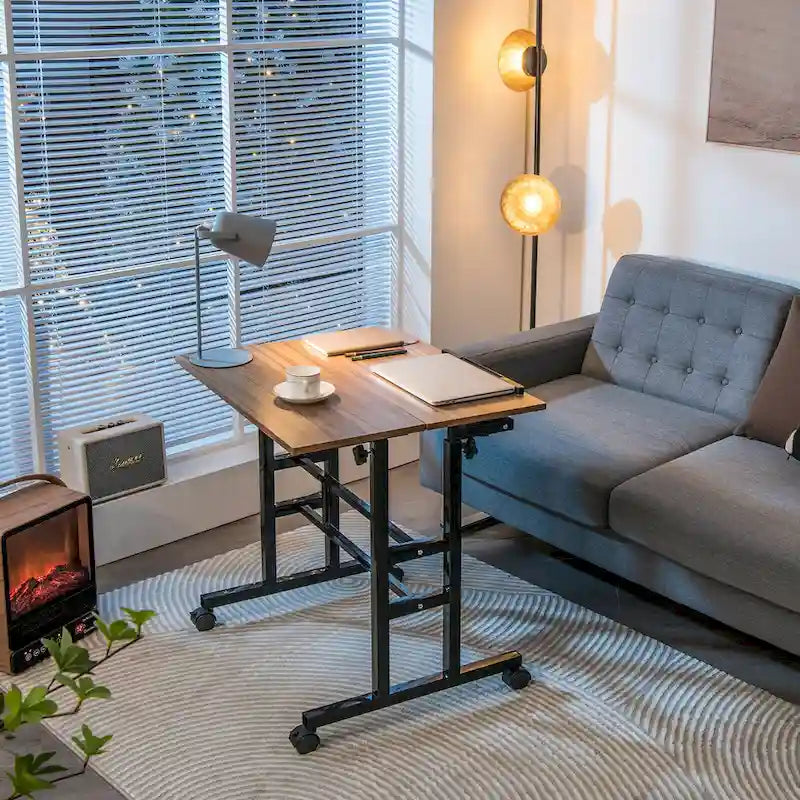 Bureau mobile Gymax, bureau d'ordinateur réglable et inclinable