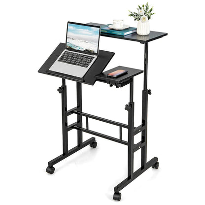 Bureau mobile Gymax, bureau d'ordinateur réglable et inclinable