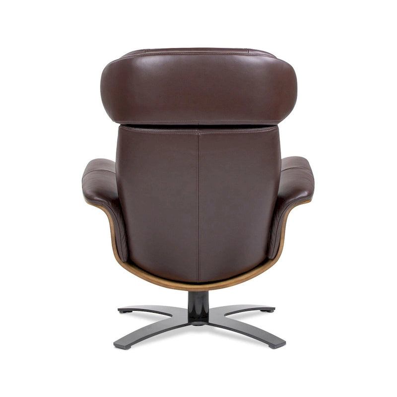 Fauteuil inclinable Jovan 31,5 en bois courbé et cuir véritable