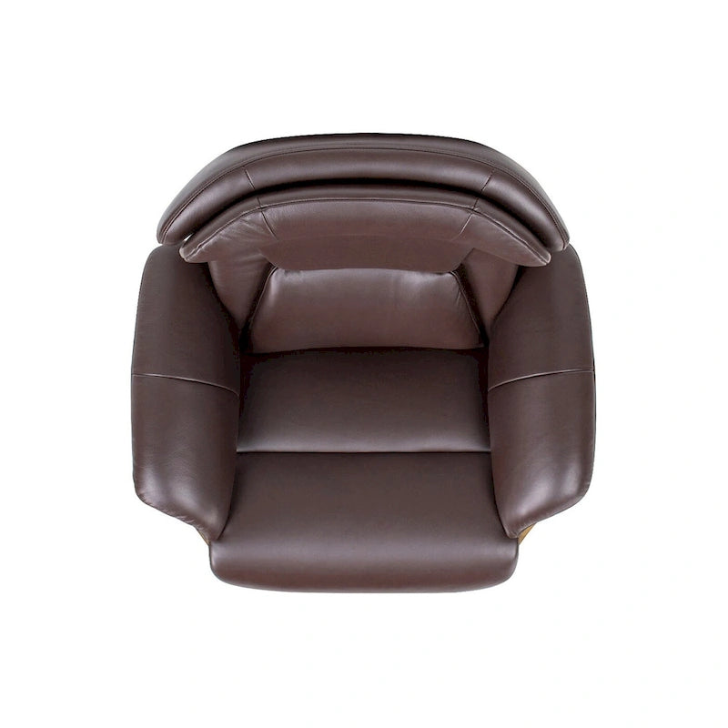 Fauteuil inclinable Jovan 31,5 en bois courbé et cuir véritable