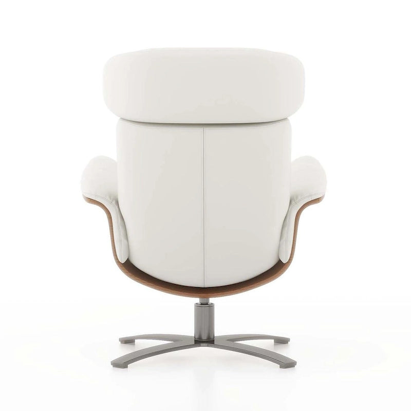 Fauteuil inclinable Jovan 31,5 en bois courbé et cuir véritable