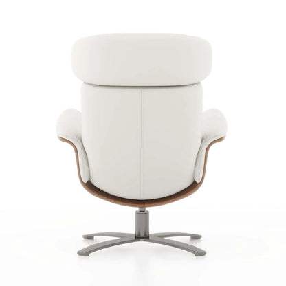 Fauteuil inclinable Jovan 31,5 en bois courbé et cuir véritable