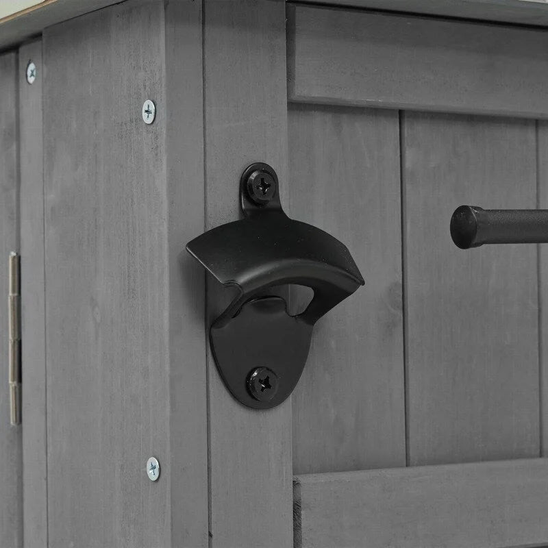 Îlot de cuisine extérieure de 52,25 pouces avec plateau en acier inoxydable, grand espace de rangement, porte-serviettes et porte-épices et ouvre-bouteille