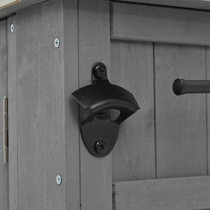 Îlot de cuisine extérieure de 52,25 pouces avec plateau en acier inoxydable, grand espace de rangement, porte-serviettes et porte-épices et ouvre-bouteille