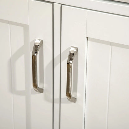 Îlot de cuisine avec meuble de rangement et plateau en bois d'hévéa à deux niveaux, table d'îlot avec étagères et tiroirs réglables