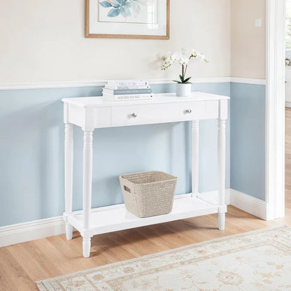 Convenience Concepts French Country Manor No Tools 1 Drawer Hall Entryway Table with Shelf