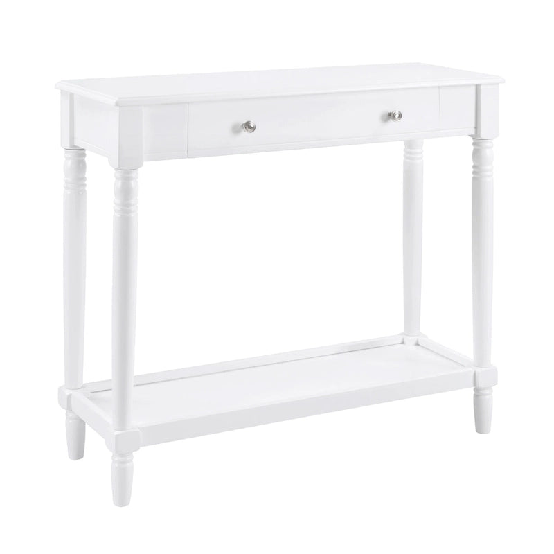 Table d'entrée Convenience Concepts style campagne française avec étagère et tiroir, sans outils