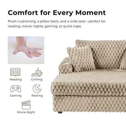 Chaise longue surdimensionnée à deux accoudoirs, moderne et rembourrée, Lanturn de Furniture of America