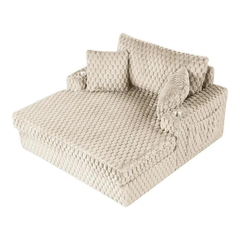 Chaise longue surdimensionnée à deux accoudoirs, moderne et rembourrée, Lanturn de Furniture of America