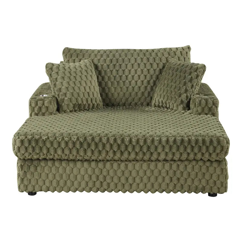 Chaise longue surdimensionnée à deux accoudoirs, moderne et rembourrée, Lanturn de Furniture of America