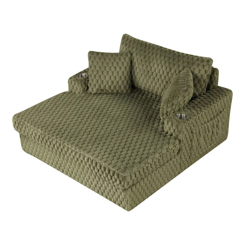 Chaise longue surdimensionnée à deux accoudoirs, moderne et rembourrée, Lanturn de Furniture of America