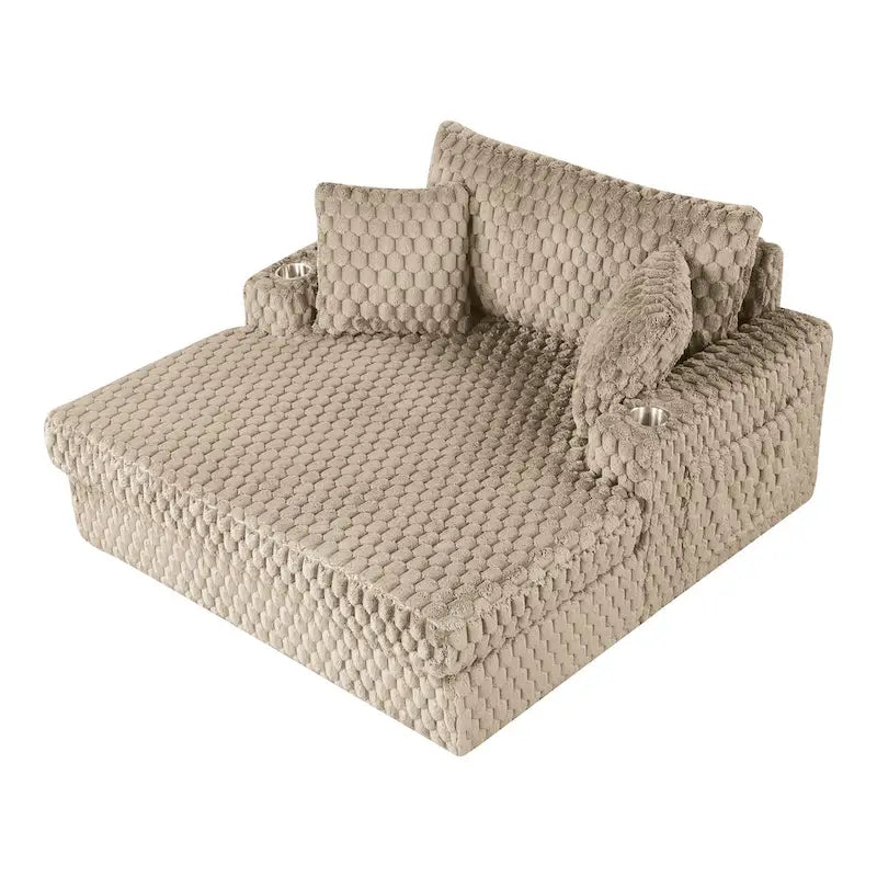 Chaise longue surdimensionnée à deux accoudoirs, moderne et rembourrée, Lanturn de Furniture of America