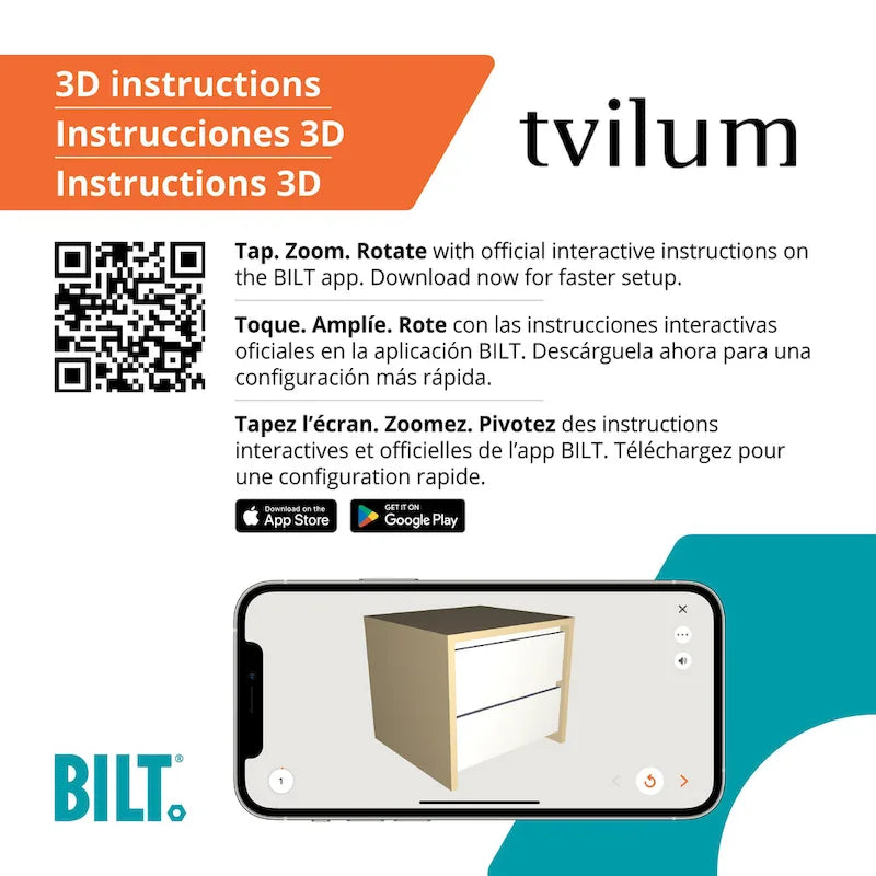 Table de chevet Porch &amp; Den Next de 43 cm de haut avec 2 tiroirs