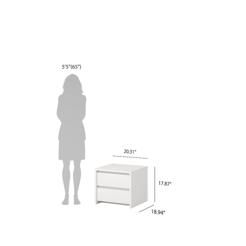 Table de chevet Porch &amp; Den Next de 43 cm de haut avec 2 tiroirs