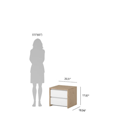 Table de chevet Porch &amp; Den Next de 43 cm de haut avec 2 tiroirs