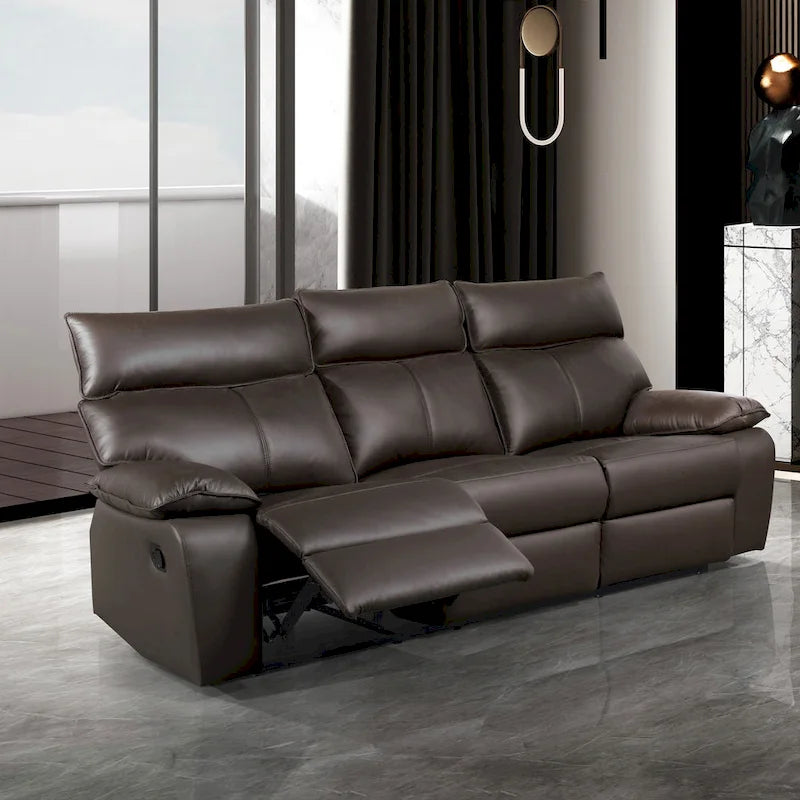 Ensemble de canapés inclinables modernes 2 pièces Yuleigh de Furniture of America, en cuir assorti et structure en bois certifié FSC