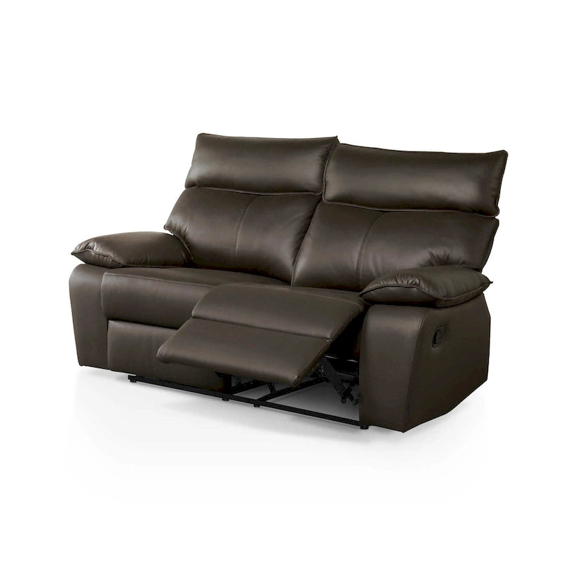 Ensemble de canapés inclinables modernes 2 pièces Yuleigh de Furniture of America, en cuir assorti et structure en bois certifié FSC