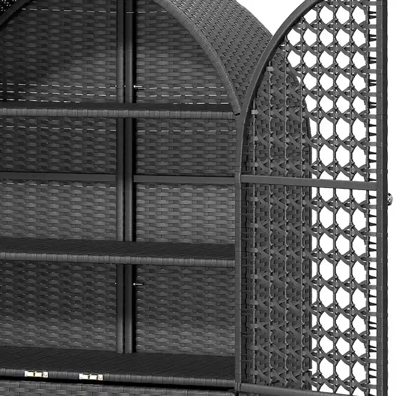 Armoire de cuisine Moasis 65 pouces de haut, en osier arqué, style ferme, avec 3 étagères et 2 tiroirs