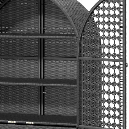 Armoire de cuisine Moasis 65 pouces de haut, en osier arqué, style ferme, avec 3 étagères et 2 tiroirs