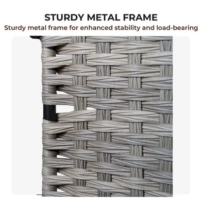 Banc de rangement en osier avec coussin pour chambre, salon, véranda - 47 cm H x 110 cm L x 47 cm P