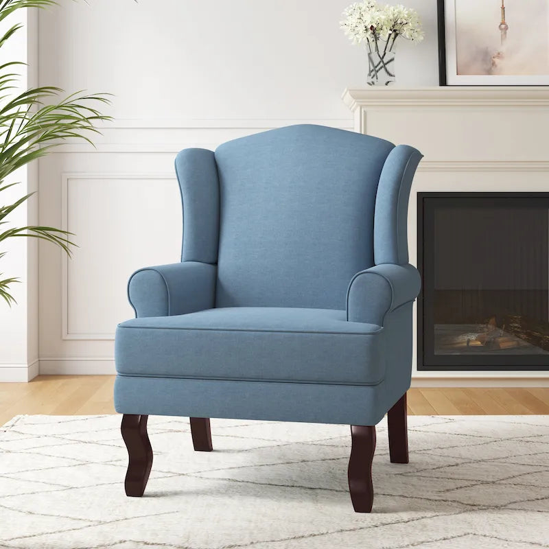 Fauteuil d'appoint capitonné à oreilles de style moderne du milieu du siècle