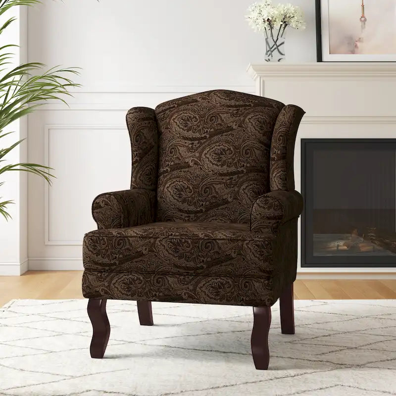 Fauteuil d'appoint capitonné à oreilles de style moderne du milieu du siècle
