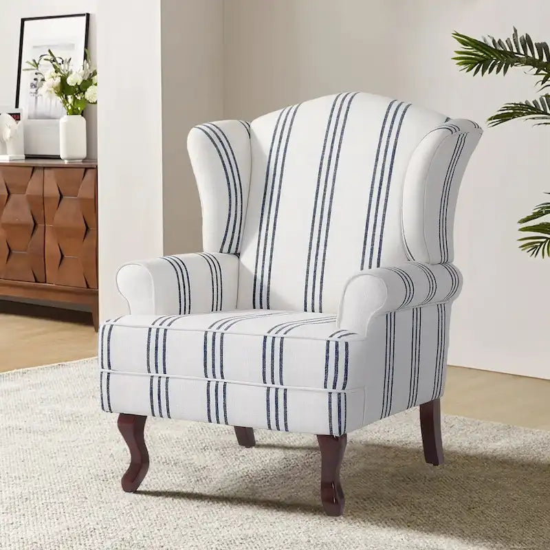 Fauteuil d'appoint capitonné à oreilles de style moderne du milieu du siècle