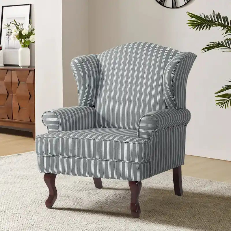 Fauteuil d'appoint capitonné à oreilles de style moderne du milieu du siècle