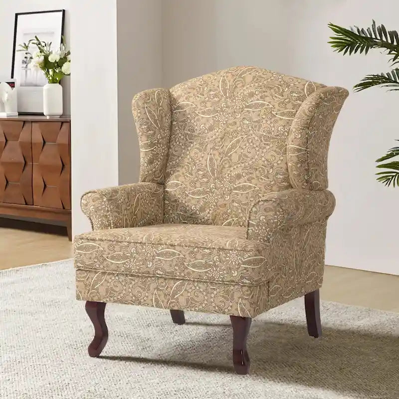 Fauteuil d'appoint capitonné à oreilles de style moderne du milieu du siècle