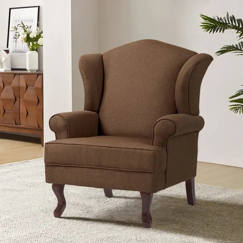 Fauteuil d'appoint capitonné à oreilles de style moderne du milieu du siècle