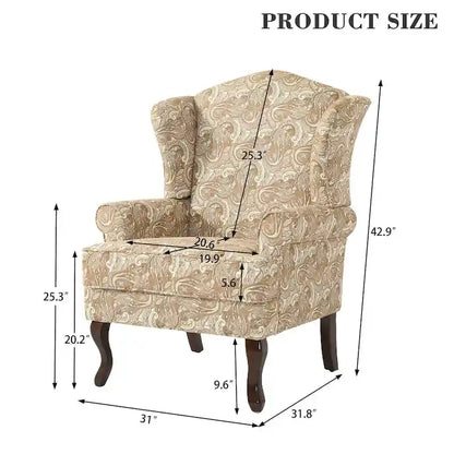 Fauteuil d'appoint capitonné à oreilles de style moderne du milieu du siècle