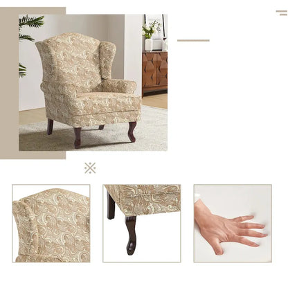 Fauteuil d'appoint capitonné à oreilles de style moderne du milieu du siècle