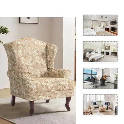 Fauteuil d'appoint capitonné à oreilles de style moderne du milieu du siècle