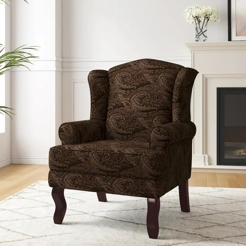 Fauteuil d'appoint capitonné à oreilles de style moderne du milieu du siècle