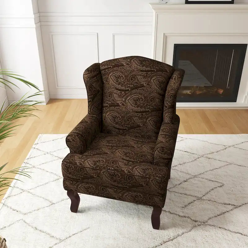 Fauteuil d'appoint capitonné à oreilles de style moderne du milieu du siècle