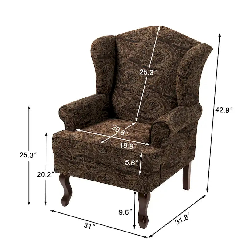 Fauteuil d'appoint capitonné à oreilles de style moderne du milieu du siècle
