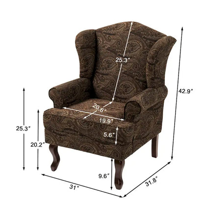 Fauteuil d'appoint capitonné à oreilles de style moderne du milieu du siècle