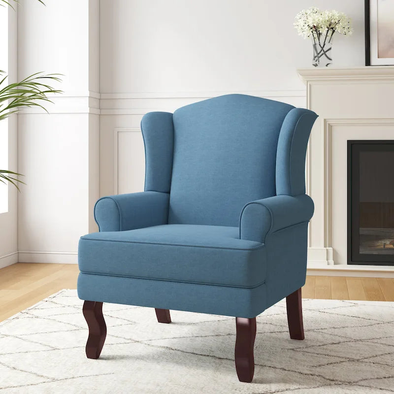 Fauteuil d'appoint capitonné à oreilles de style moderne du milieu du siècle